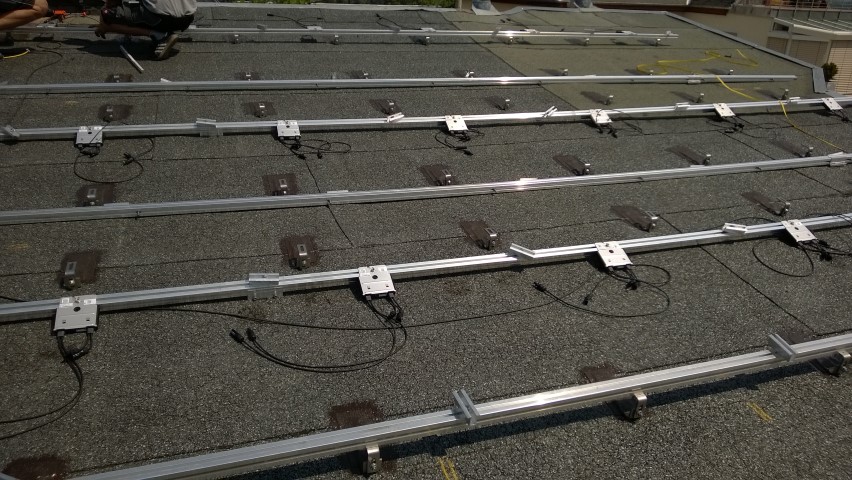 Unterkonstruktion Photovoltaik für Bitumenbahnen auf Nagelbinder